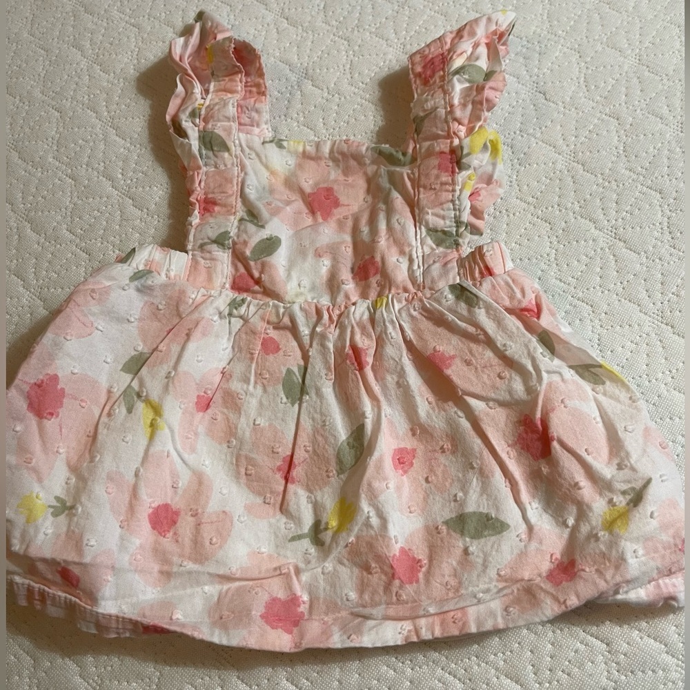 Carters Newborn Floral Ruffle Baby Dress